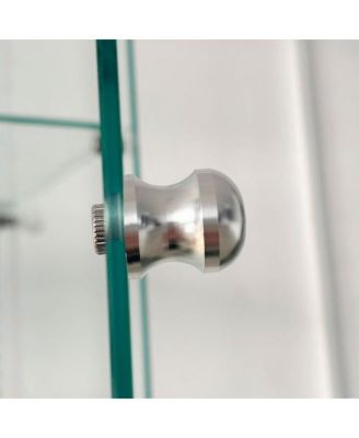 Bluetooth LED Tempered Glass Display Cabinet with Lock & Casters