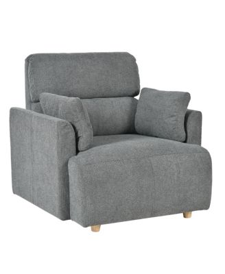 Oversized Accent Chair w/ Ottoman - Modern Lounge & Reading Chair (Dark Gray)