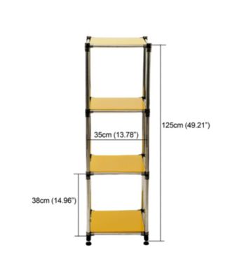 Korean  4-Tier Stainless Steel Shelving Unit (49"H x 14.9"W)