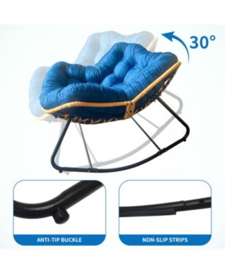 Rattan Wicker Rocking Chair - Indoor/Outdoor - Blue