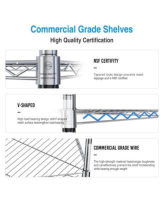 6 Tier Pentagonal Corner Wire Shelf Rack - Chrome