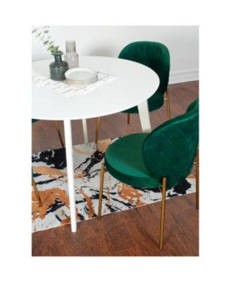  White Round Dining Set with 2 Chairs