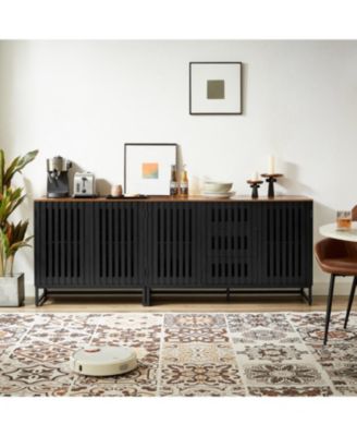 Modern Slatted Grille Cabinet