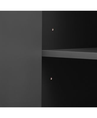 Mira Modern Side Cabinet with Adjustable Shelves, Geometric Design