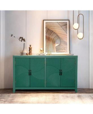 59" Green Accent Cabinet - Mid Century Modern Buffet/Console