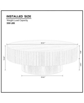 Black MDF Modern Drum Coffee Table