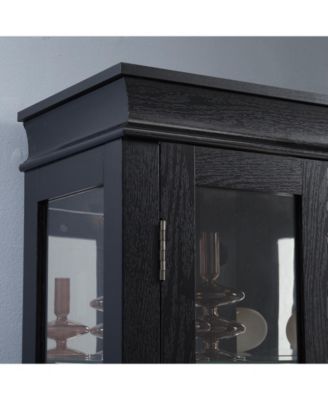 Lighted Glass Curio Cabinet - Black