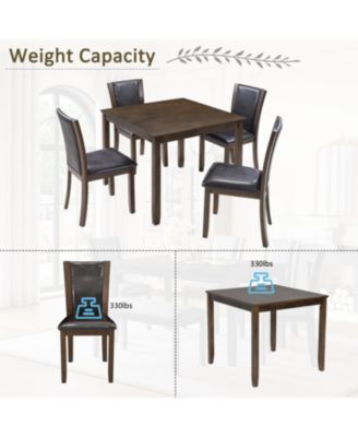 5-Piece Dark Walnut Dining Set