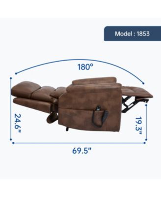 Power Lift Recliner w/ Massage & Heat, 350 LBS, Brown