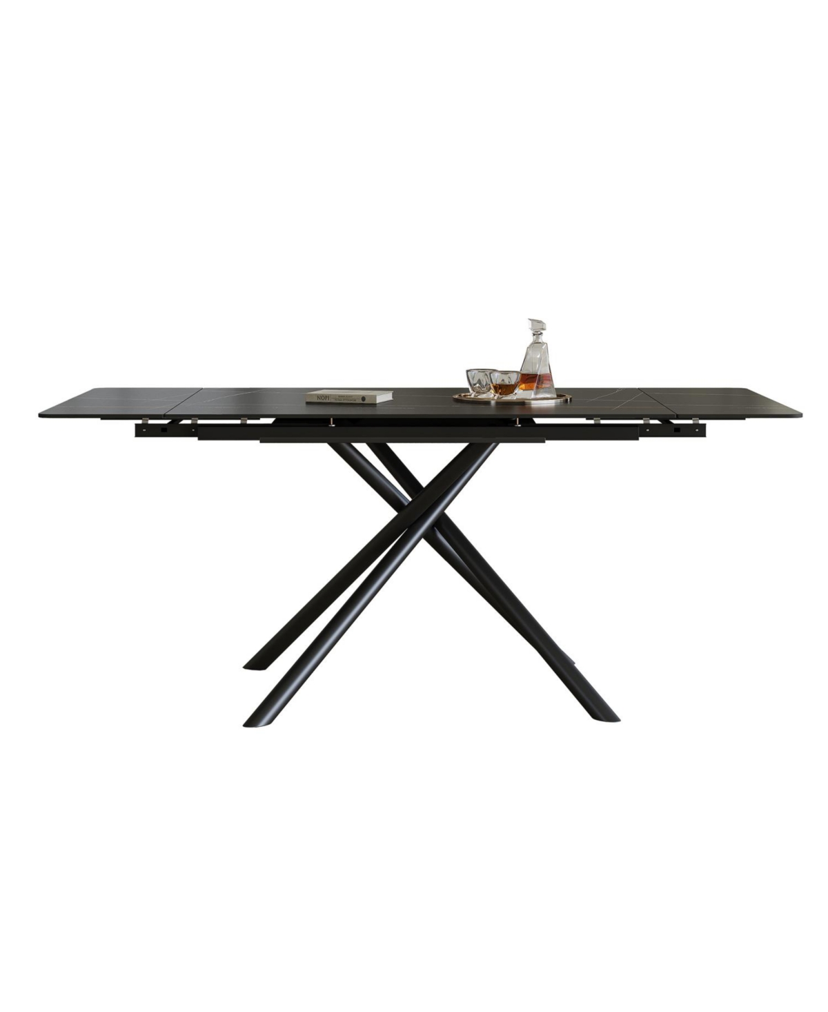 Streamdale Furniture Streamdale Retractable Sintered Stone Dining Table Set (Table + Chairs