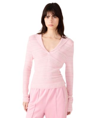 Women's V-Neck Stripe Sweater