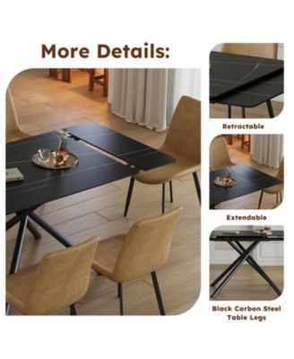 Streamdale Retractable Sintered Stone Dining Set (Table + 4 Chairs