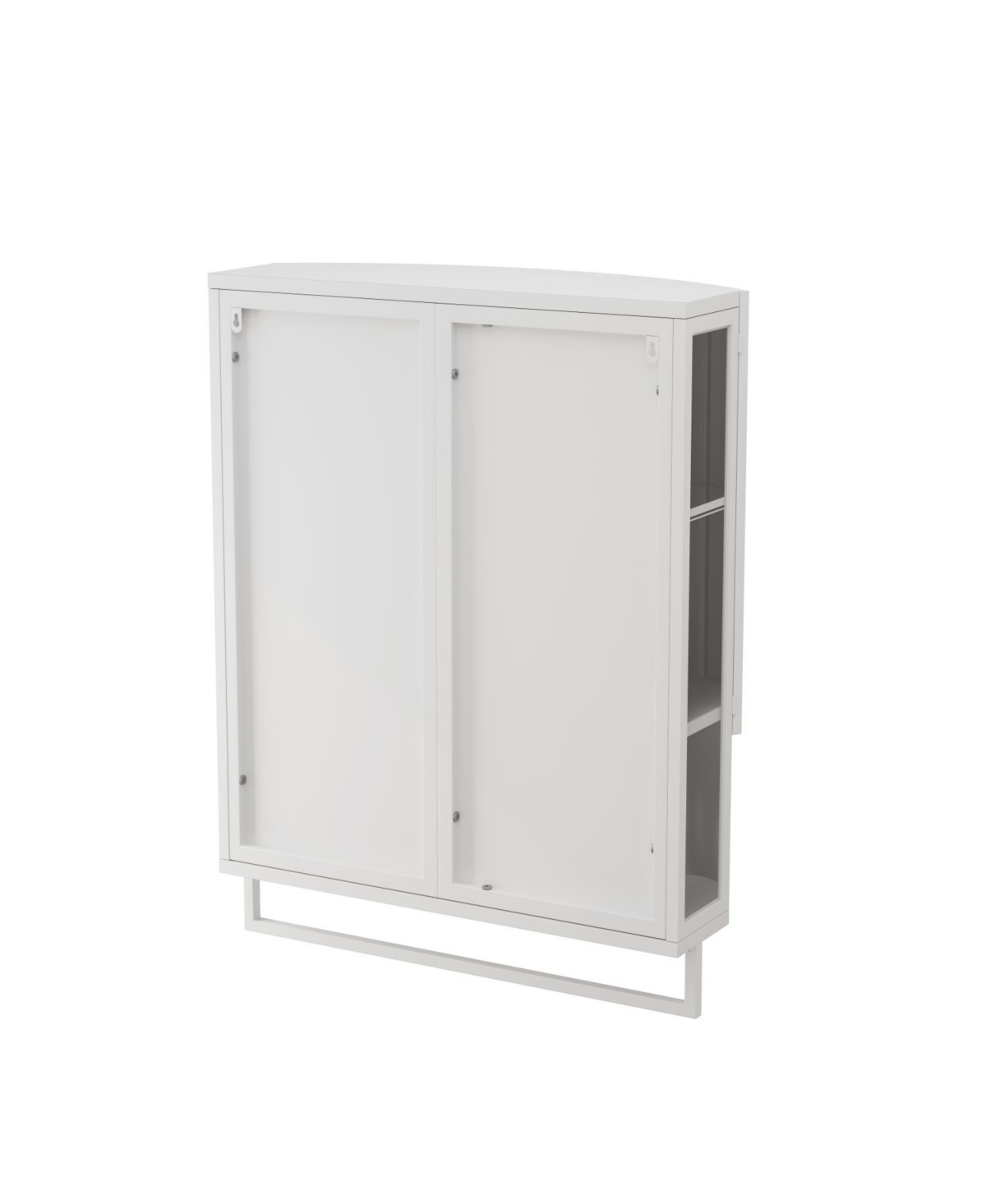 Streamdale Furniture Arched Double-Door Wardrobe with Mirror & Storage - White