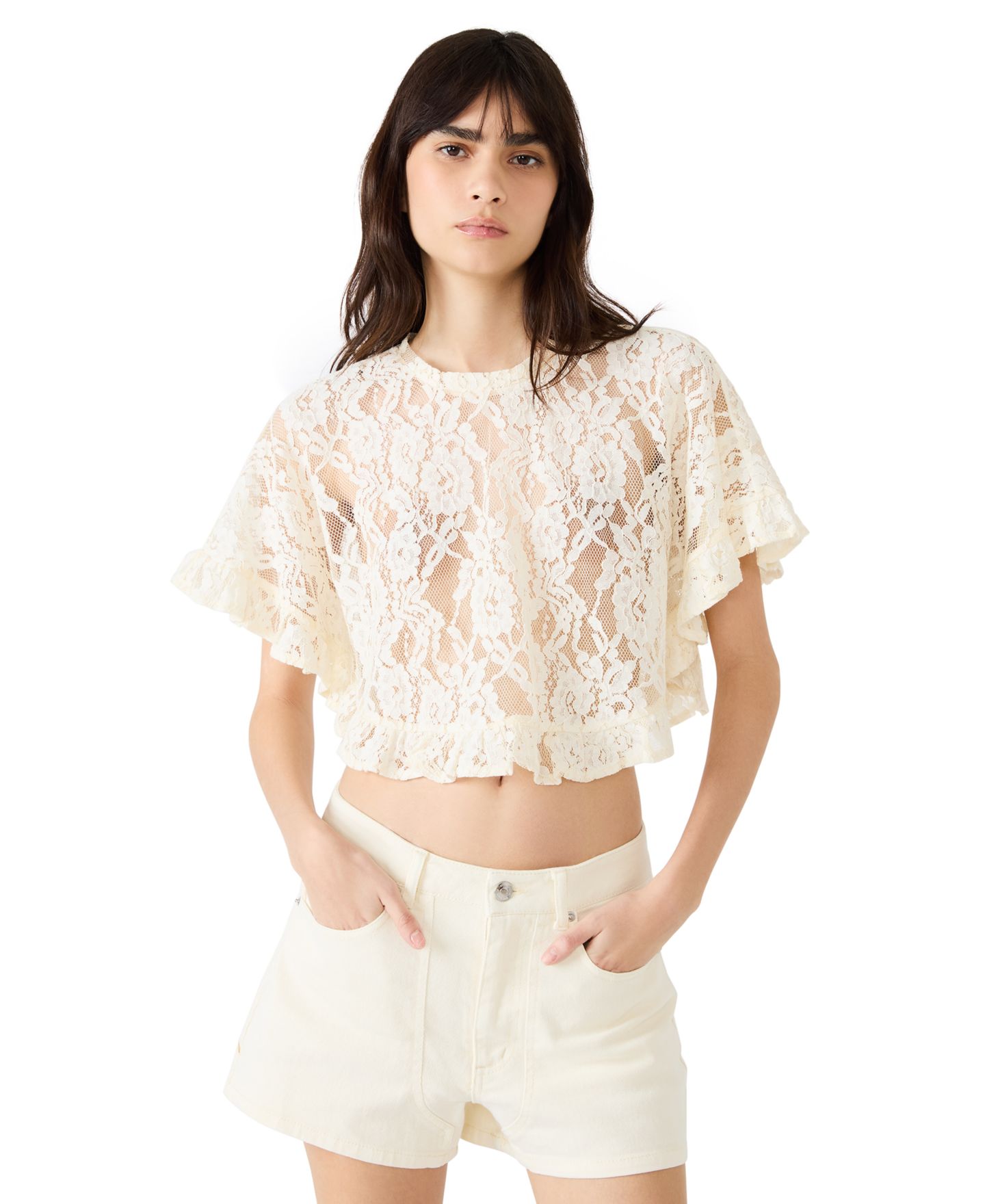 Женский топ Steve Madden Callum Short-Sleeve, цвет: Кремовый — фото 2