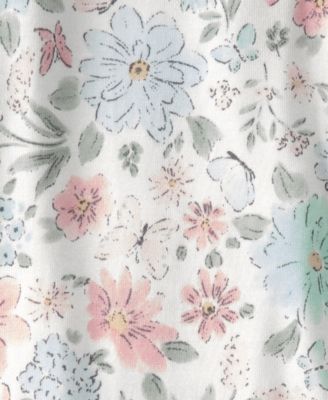 Baby Girls' Butterfly Garden Print 2-Way Zip Sleep and Play Pajama