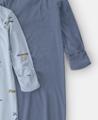 Baby Boys' Plane Print Round Neck Sleeper Gowns, 2-Pack