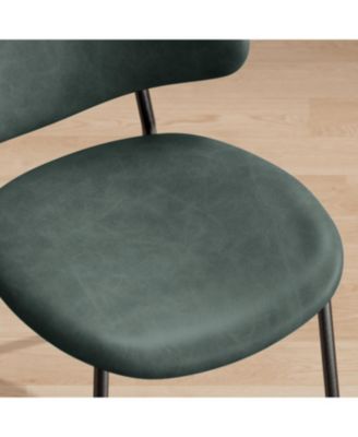 Green PU Leather Dining Chairs - Set of 4