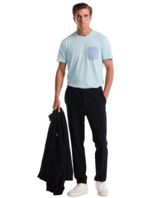 Men's Solid Slim-Fit Flat Front Pants