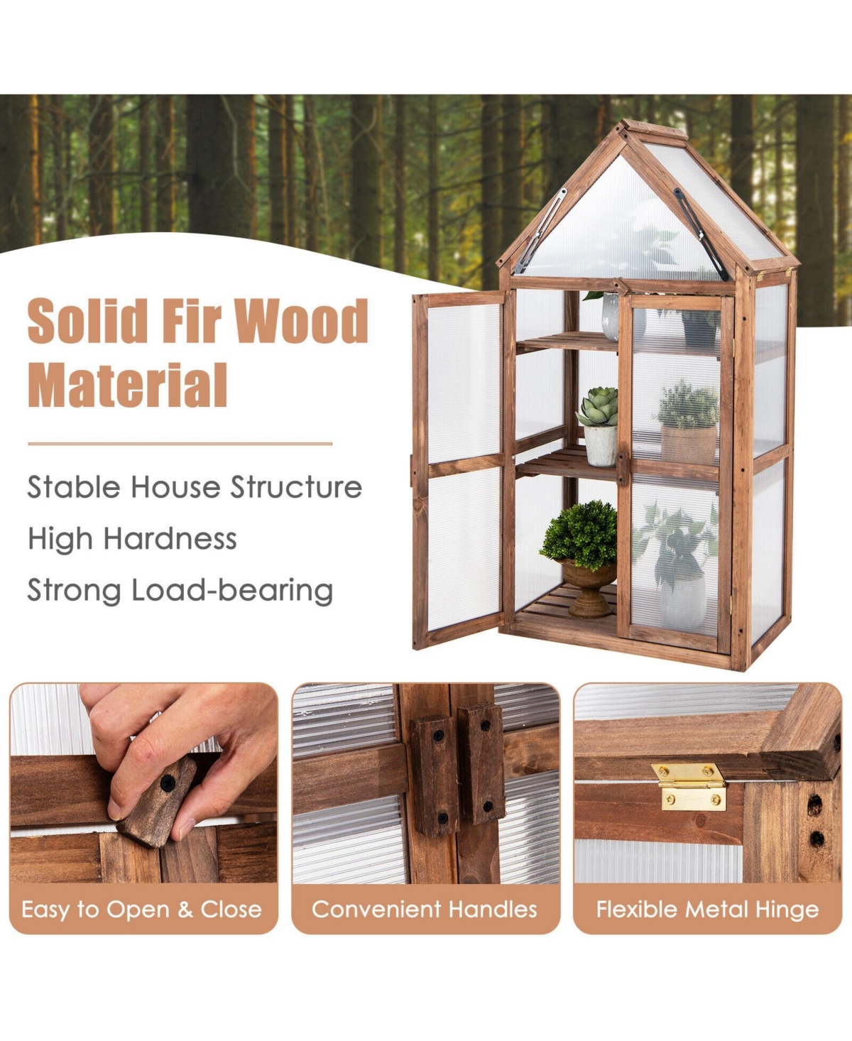 Cold Frame Mini Wooden Greenhouse for Vegetable and Flower