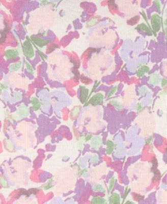 Baby Girls' Unicorn Floral Print Short-Sleeve T-Shirt and Snug-Fit Pajama, 4-Piece Set