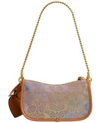 Swinger Small Crystal Signature Jacquard Shoulder Bag 20