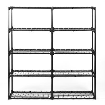 Streamdale Heavy-Duty 5-Shelf Wire Rack with Cover (2-Pack), 1100 lbs Capacity