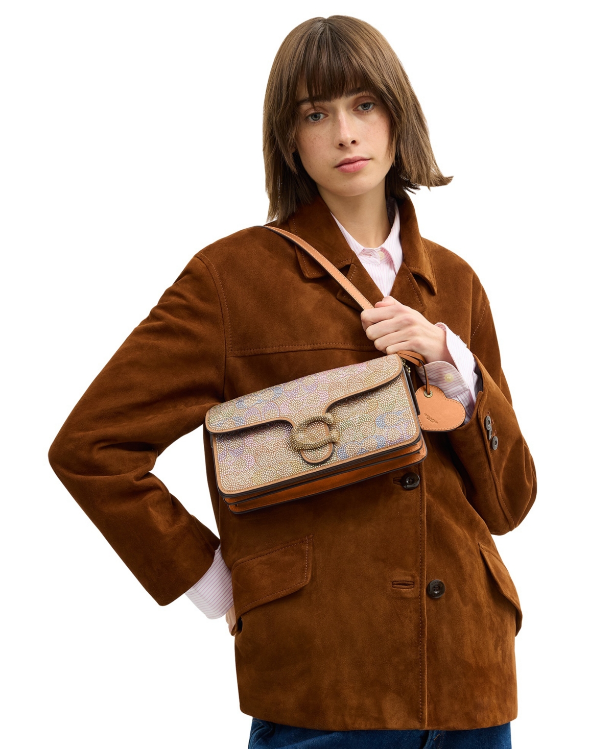 Coach Crystal Signature Suede Small Tabby Shoulder Bag 26