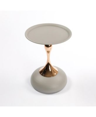 Streamdale Modern Round Coffee Table, Metal Pedestal Table for Small Spaces