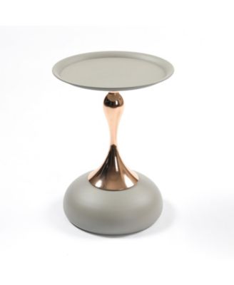 Streamdale Modern Round Coffee Table, Metal Pedestal Table for Small Spaces