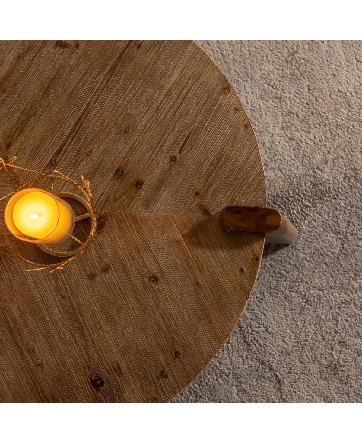 Streamdale Furniture Rustic Wood Round Coffee Table