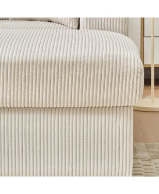  55" Oversized Chaise Lounge Chair with Ottoman, Storage & USB - Beige