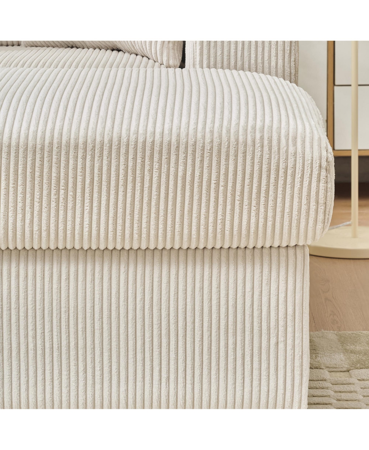 Streamdale Furniture 55" Oversized Chaise Lounge Chair with Ottoman, Storage & Usb - Beige