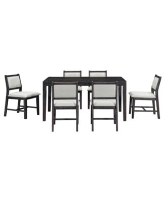 Retro 7-Piece Dining Table Set for 6 (Espresso