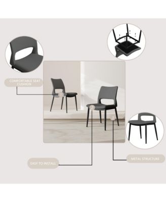 Grey PU Leather Dining Chairs (Set of 2)