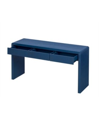  Rustic Console Table - Fluted Drawers, Wood Veneer, Apricot