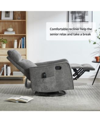 Dark Grey Heat & Massage Rocker Recliner