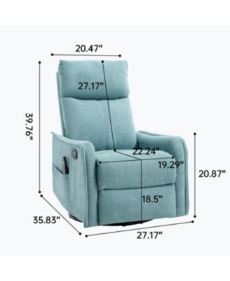 Heat Massage Rocker Recliner Chair, Blue-Green
