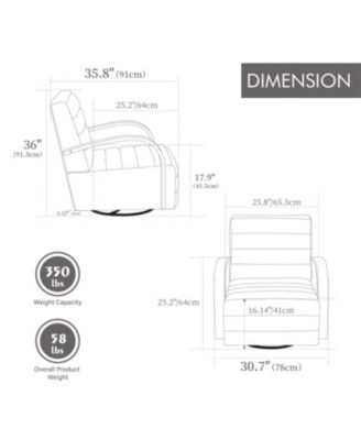 Streamdale Modern Swivel Accent Chair with Wood Armrests
