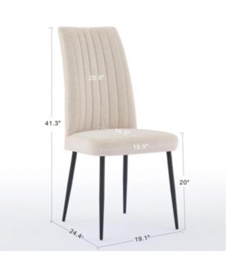 Streamdale Beige Velvet Dining Chairs (Set of 2) - Adjustable Feet