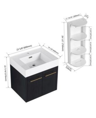 Streamdale 24" Wall-Mount Vanity w/ Resin Sink & Storage - KD
