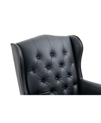 Pneumatic height adjustable office chair with plush leather