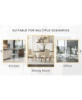 Streamdale Elegant Tempered Glass Dining Set (71"x35.4") with 8 Dark Gray Chairs