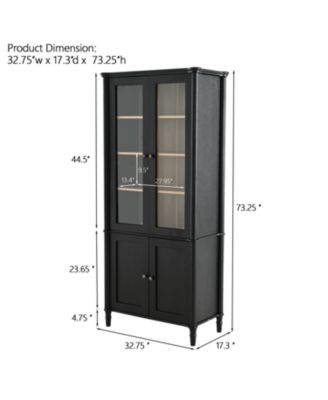 Vintage Glass Door Display Cabinet