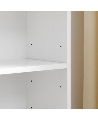 8-Tier Media Tower Rack, Adjustable Shelves, Tall Bookcase