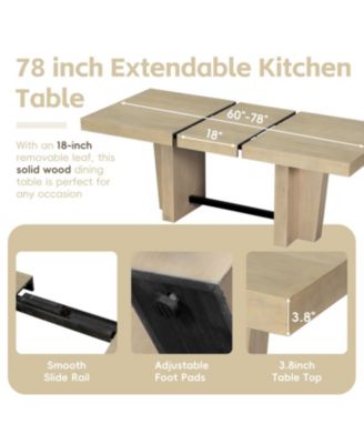 Streamdale Farmhouse Extendable Dining Table Set with Bench & 4 Chairs