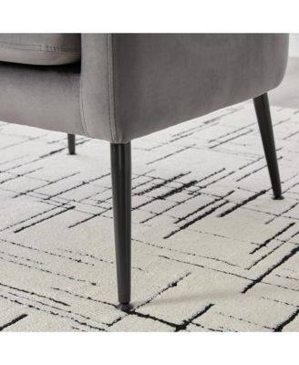 Velvet Open Back Accent Chair, Metal Legs