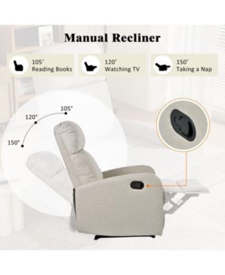  Modern Manual Recliner Chair - Wheat