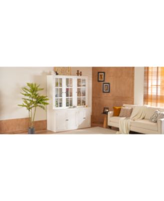 75" Pantry Cabinet Set, 60" Farmhouse Display Cabinets