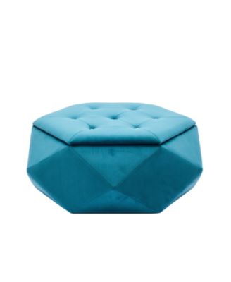  Velvet Diamond Tufted Storage Ottoman - Footrest/Seating