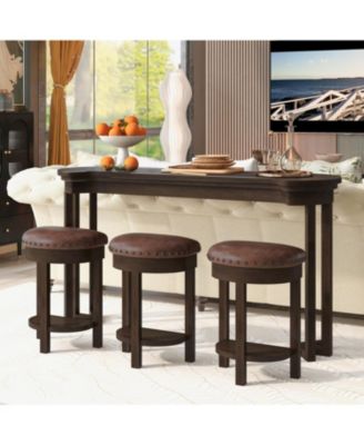 Streamdale 4-Piece Bar Table Set with 3 PU Stools